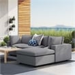 Modway Commix 4-Piece Modern Fabric Upholstered Patio Sectional Sofa in Slate