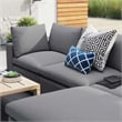 Modway Commix 4-Piece Modern Fabric Upholstered Patio Sectional Sofa in Slate