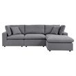Modway Commix 4-Piece Modern Fabric Upholstered Patio Sectional Sofa in Slate