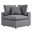 Modway Commix 4-Piece Modern Fabric Upholstered Patio Sectional Sofa in Slate