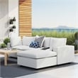 Modway Commix 4-Piece Modern Fabric Upholstered Patio Sectional Sofa in White