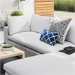 Modway Commix 4-Piece Modern Fabric Upholstered Patio Sectional Sofa in White