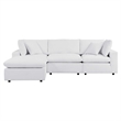 Modway Commix 4-Piece Modern Fabric Upholstered Patio Sectional Sofa in White