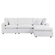 Modway Commix 4-Piece Modern Fabric Upholstered Patio Sectional Sofa in White