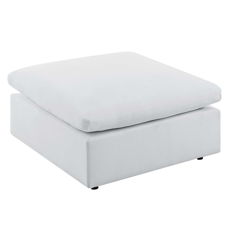 Modway Commix 4-Piece Modern Fabric Upholstered Patio Sectional Sofa in White