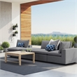 Modway Commix 4-Piece Modern Fabric Upholstered Outdoor Sectional Sofa in Slate