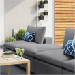 Modway Commix 4-Piece Modern Fabric Upholstered Outdoor Sectional Sofa in Slate