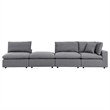 Modway Commix 4-Piece Modern Fabric Upholstered Outdoor Sectional Sofa in Slate