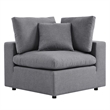 Modway Commix 4-Piece Modern Fabric Upholstered Outdoor Sectional Sofa in Slate
