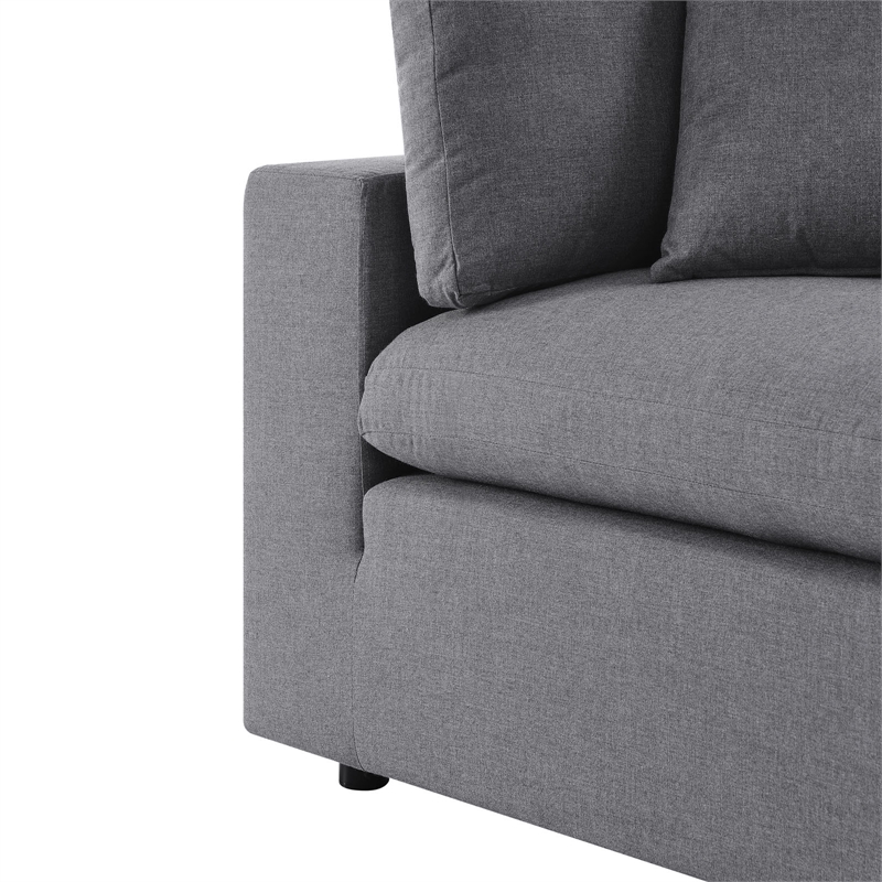 Modway Commix 4-Piece Modern Fabric Upholstered Outdoor Sectional Sofa in Slate