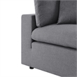 Modway Commix 4-Piece Modern Fabric Upholstered Outdoor Sectional Sofa in Slate