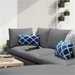 Modway Commix 5-Piece Modern Fabric Upholstered Outdoor Sectional Sofa in Slate