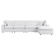 Modway Commix 5-Piece Modern Fabric Upholstered Outdoor Sectional Sofa in White