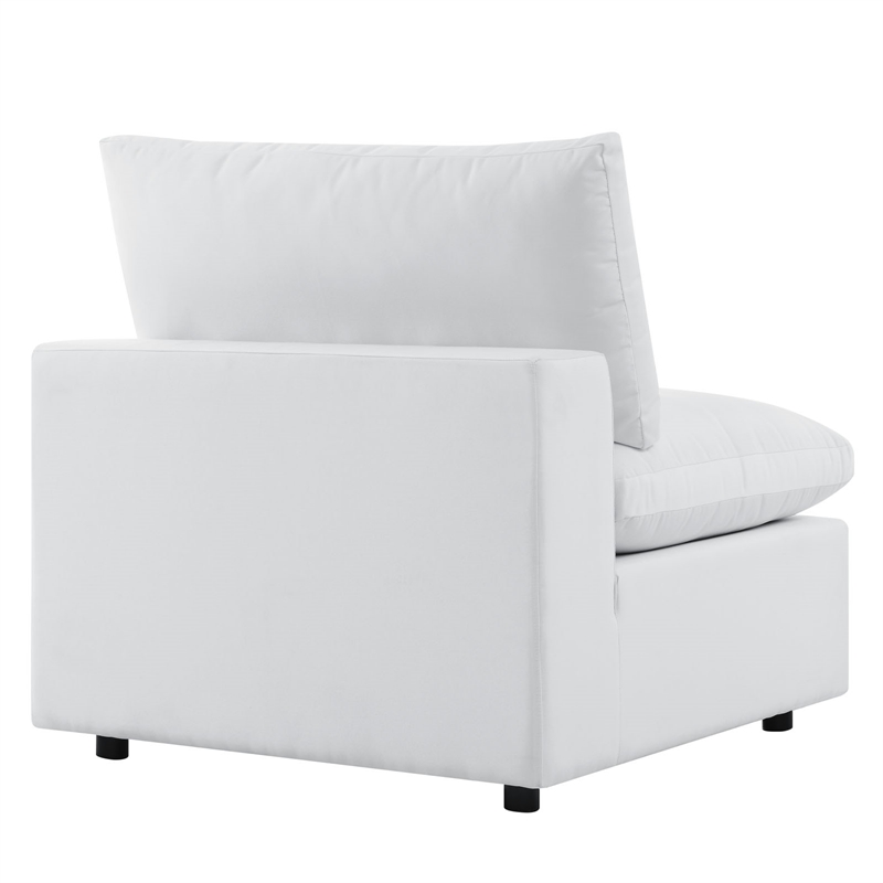 Modway Commix 5-Piece Modern Fabric Upholstered Outdoor Sectional Sofa in White