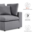Modway Commix 6-Piece Modern Fabric Upholstered Outdoor Sectional Sofa in Slate