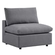 Modway Commix 6-Piece Modern Fabric Upholstered Outdoor Sectional Sofa in Slate