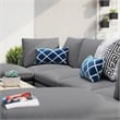 Modway Commix 6-Piece Modern Fabric Upholstered Outdoor Sectional Sofa in Slate