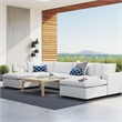 Modway Commix 6-Piece Modern Fabric Upholstered Outdoor Sectional Sofa in White