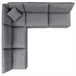 Modway Commix 5-Piece Modern Fabric Upholstered Patio Sectional Sofa in Slate