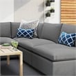 Modway Commix 5-Piece Modern Fabric Upholstered Patio Sectional Sofa in Slate