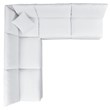 Modway Commix 5-Piece Modern Fabric Upholstered Patio Sectional Sofa in White