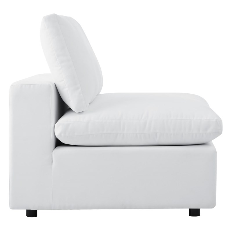 Modway Commix 5-Piece Modern Fabric Upholstered Patio Sectional Sofa in White