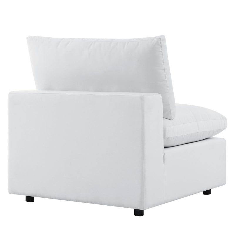 Modway Commix 5-Piece Modern Fabric Upholstered Patio Sectional Sofa in White