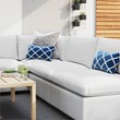 Modway Commix 5-Piece Modern Fabric Upholstered Patio Sectional Sofa in White