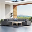 Modway Commix 5-Piece Fabric Upholstered Outdoor Sectional Sofa in Slate