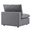 Modway Commix 5-Piece Fabric Upholstered Outdoor Sectional Sofa in Slate