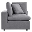 Modway Commix 5-Piece Fabric Upholstered Outdoor Sectional Sofa in Slate