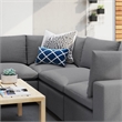 Modway Commix 5-Piece Fabric Upholstered Outdoor Sectional Sofa in Slate