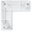 Modway Commix 5-Piece Fabric Upholstered Outdoor Sectional Sofa in White