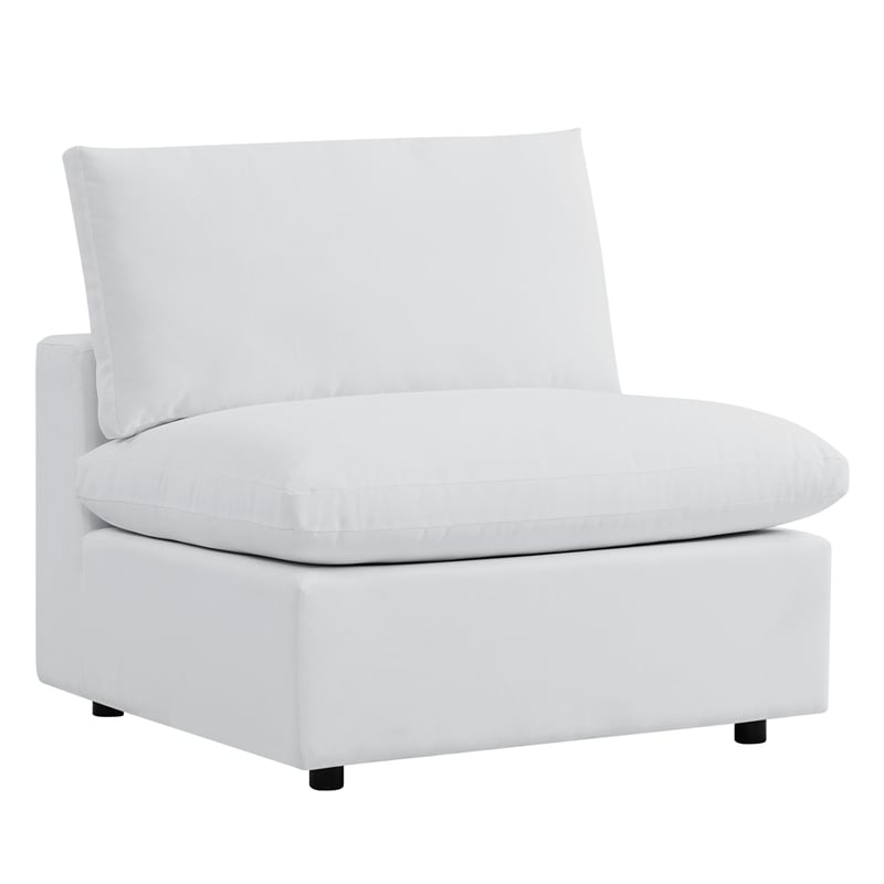 Modway Commix 5-Piece Fabric Upholstered Outdoor Sectional Sofa in White