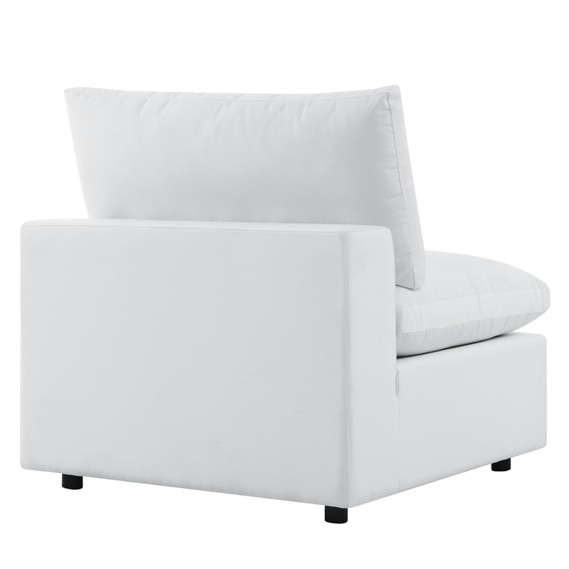 Modway Commix 5-Piece Fabric Upholstered Outdoor Sectional Sofa in White
