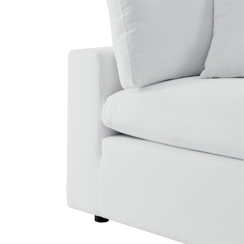 Modway Commix 5-Piece Fabric Upholstered Outdoor Sectional Sofa in White