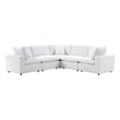 Modway Commix 5-Piece Fabric Upholstered Outdoor Sectional Sofa in White
