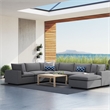 Modway Commix 7-Piece Modern Fabric Upholstered Outdoor Sectional Sofa in Slate