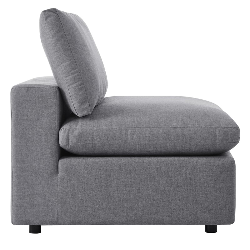 Modway Commix 7-Piece Modern Fabric Upholstered Outdoor Sectional Sofa in Slate