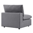 Modway Commix 7-Piece Modern Fabric Upholstered Outdoor Sectional Sofa in Slate
