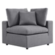 Modway Commix 7-Piece Modern Fabric Upholstered Outdoor Sectional Sofa in Slate