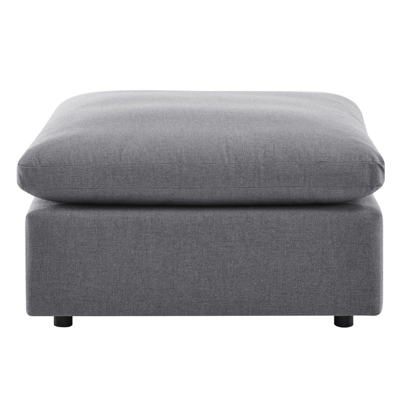Modway Commix 7-Piece Modern Fabric Upholstered Outdoor Sectional Sofa in Slate