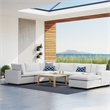 Modway Commix 7-Piece Modern Fabric Upholstered Outdoor Sectional Sofa in White