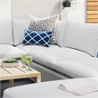 Modway Commix 7-Piece Modern Fabric Upholstered Outdoor Sectional Sofa in White