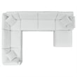 Modway Commix 7-Piece Modern Fabric Upholstered Outdoor Sectional Sofa in White