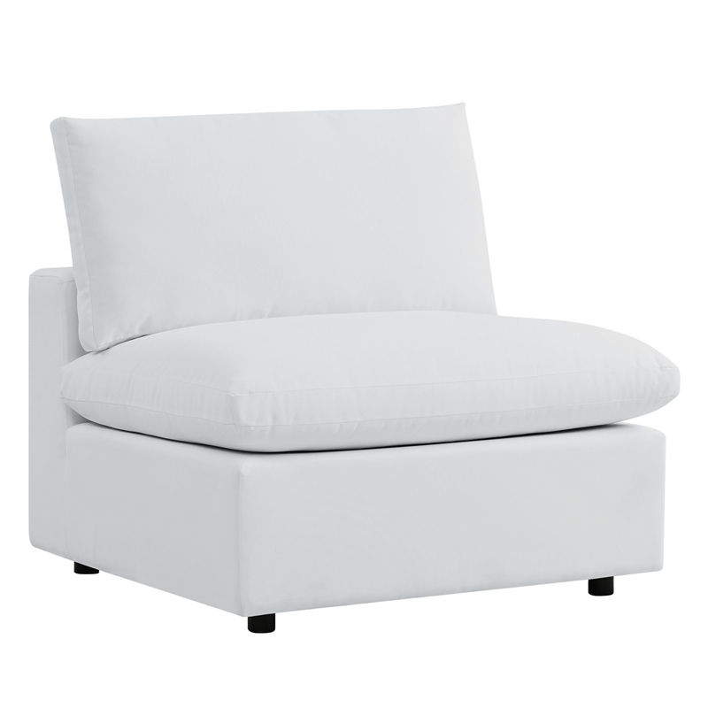 Modway Commix 7-Piece Modern Fabric Upholstered Outdoor Sectional Sofa in White