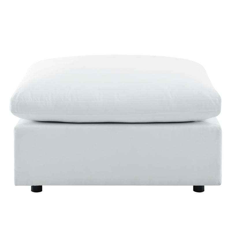 Modway Commix 7-Piece Modern Fabric Upholstered Outdoor Sectional Sofa in White