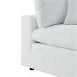 Modway Commix 7-Piece Modern Fabric Upholstered Outdoor Sectional Sofa in White