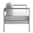 Modway Shore 7-Piece Modern Fabric/Aluminum Outdoor Sectional Sofa Set in Gray