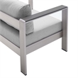 Modway Shore 7-Piece Modern Fabric/Aluminum Outdoor Sectional Sofa Set in Gray